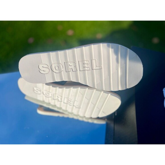 Sorel Ella ll Sandal in Navy Blue with White Stitching - Picture 5 of 5